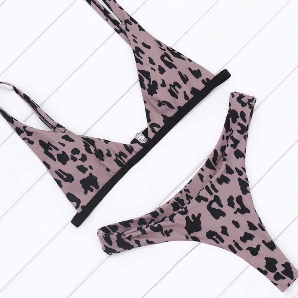 Leopard Cheetah Triangle Cheeky Bikini